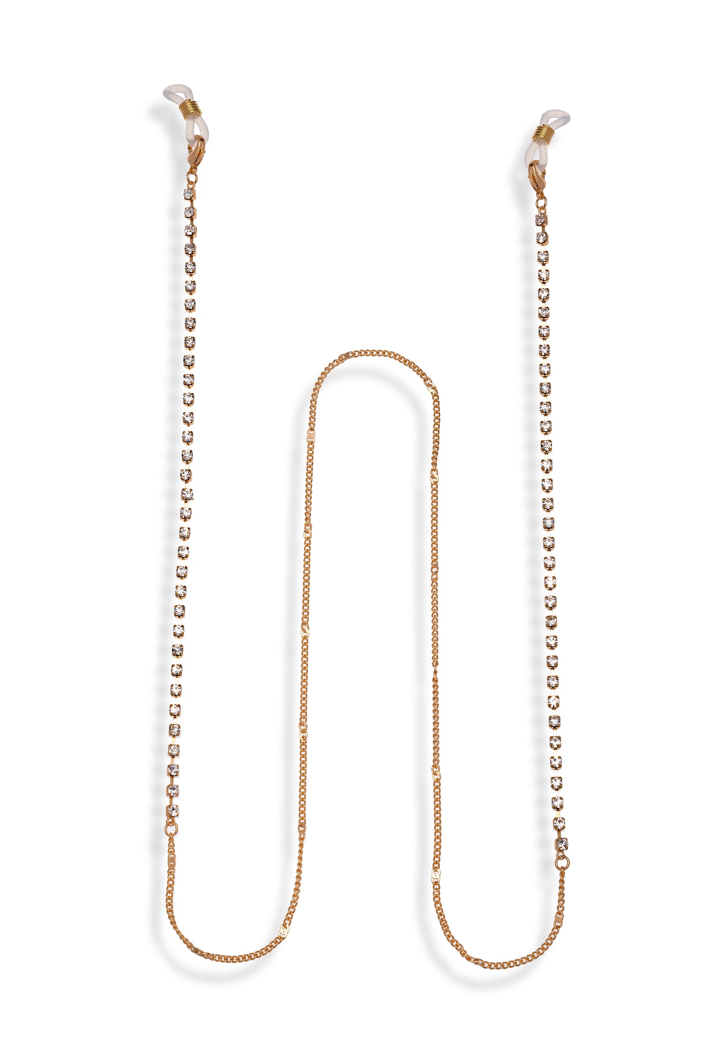 Goldtone Crystal Sunglasses Chain