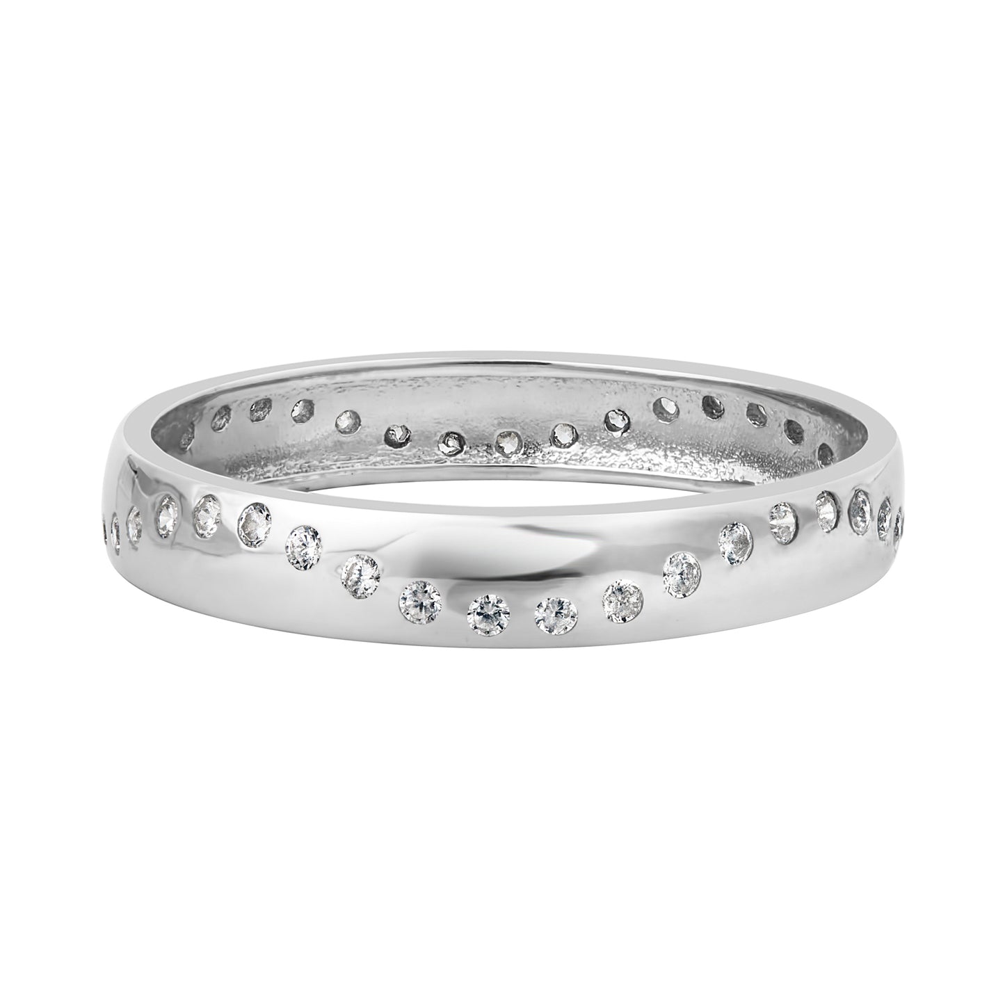 Cubic Zirconia & Sterling Silver Band Ring