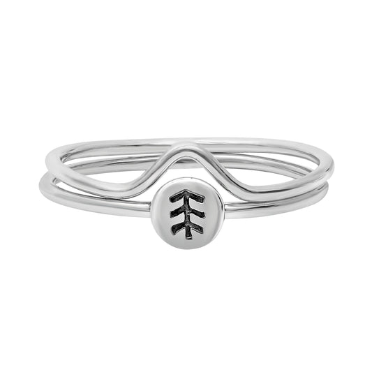 Sterling Silver Two Tree Ring