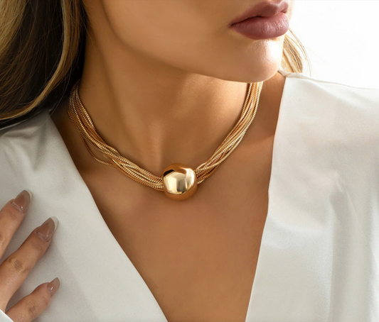 Goldtone Multichain And Bal Necklace
