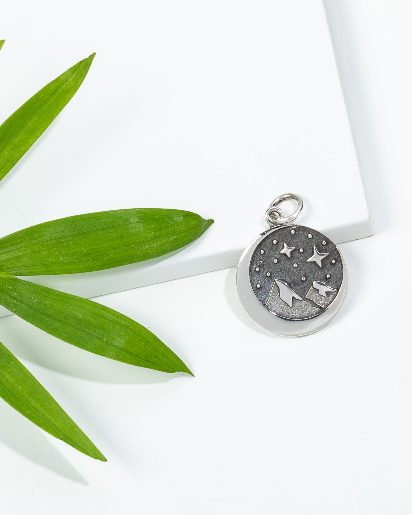 Sterling Silver Snow Capped Mountain Pendant