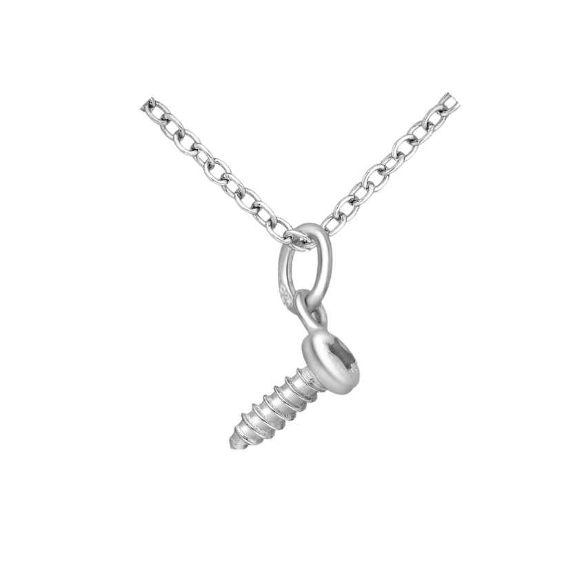 Sterling Silver Screw Pendant Necklace