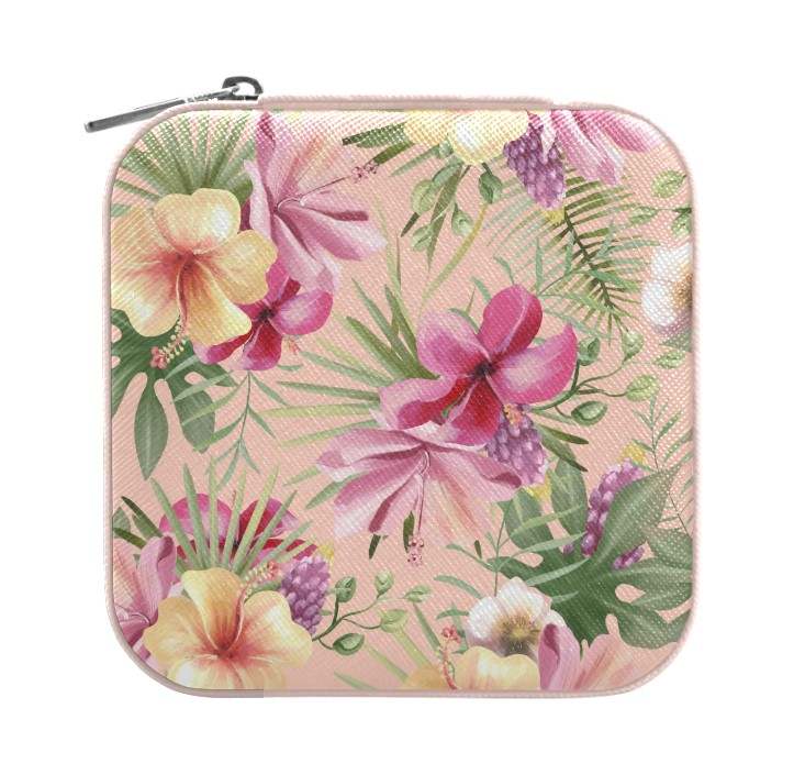 Tropical Rose and Floral Jewelry Case