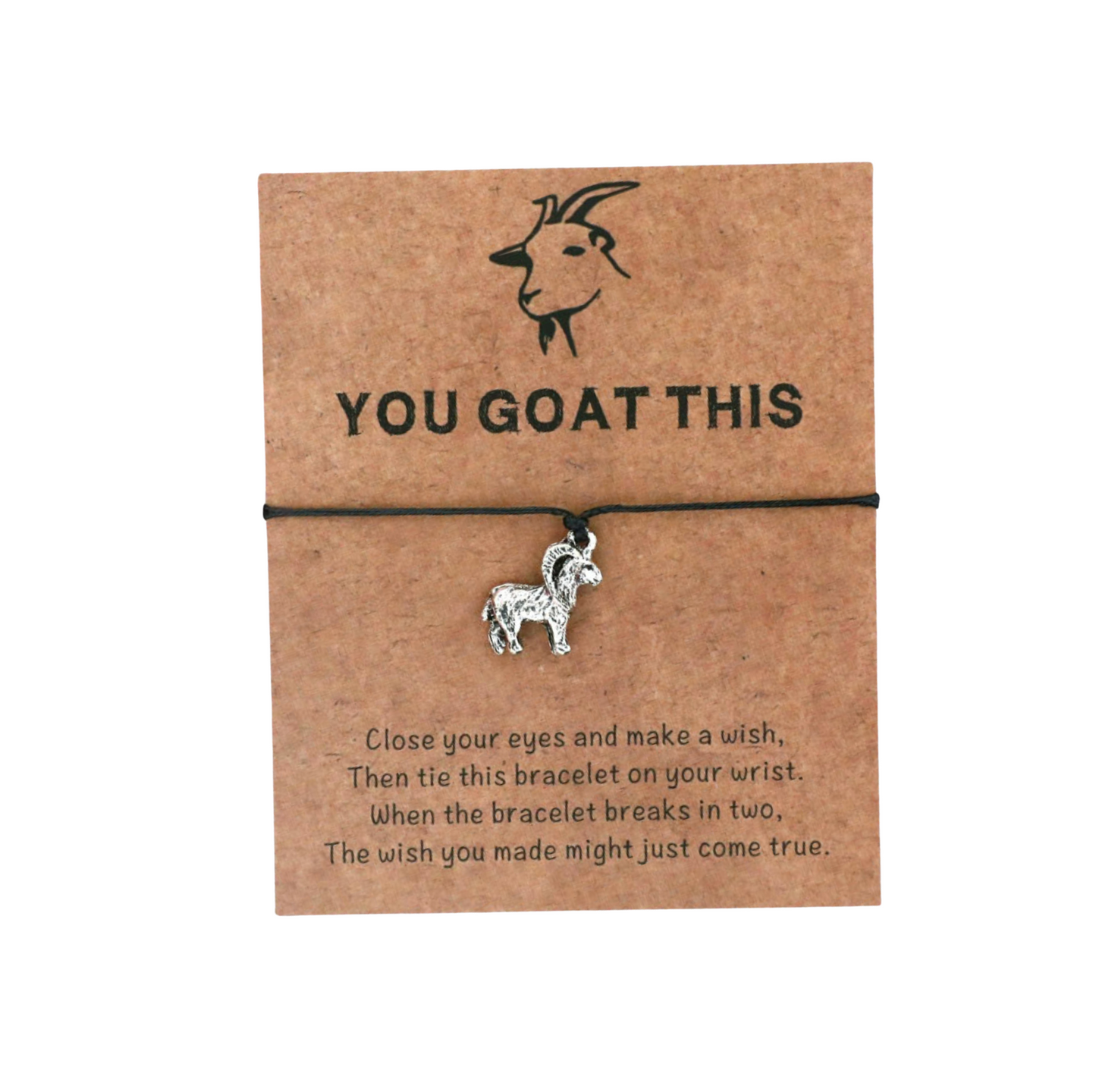 Black & Silvertone 'you Goat This' Adjustable Bracelet