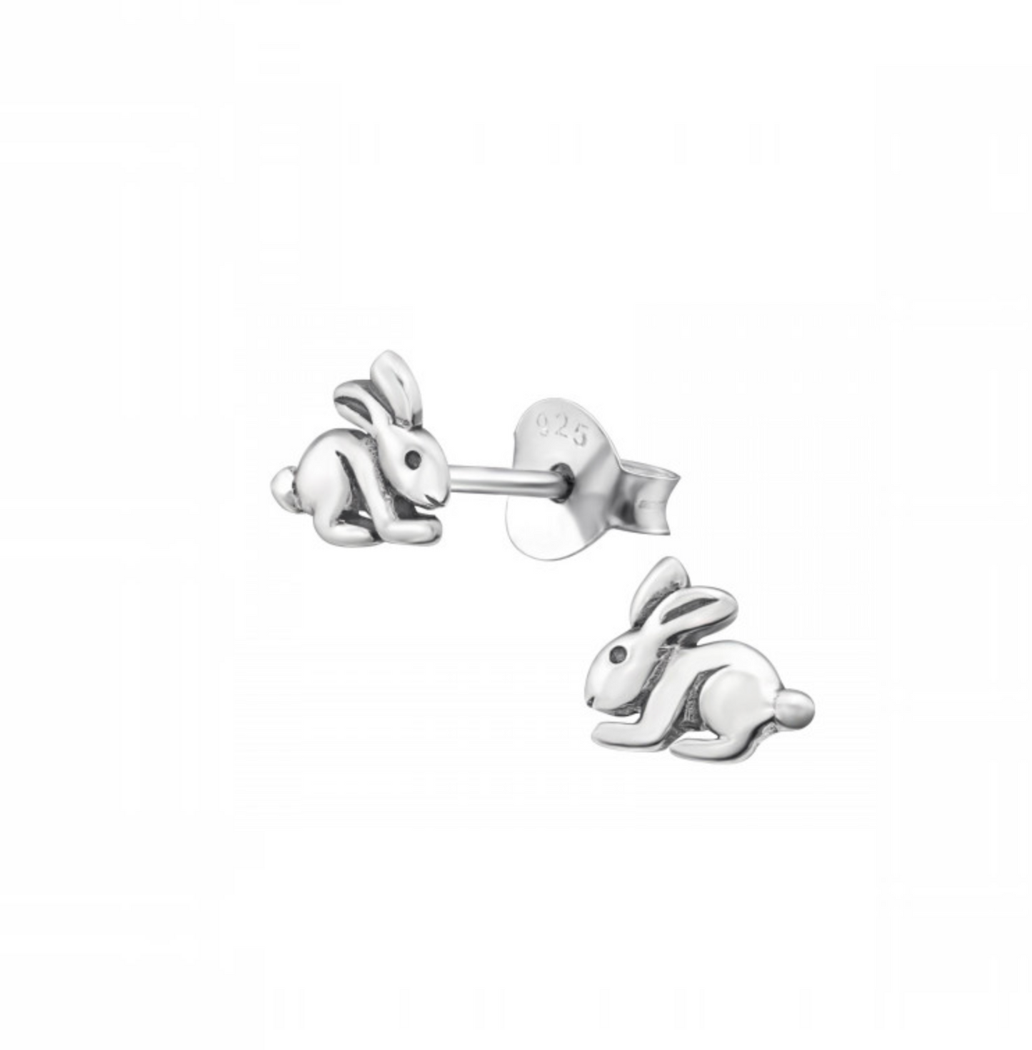 Sterling Silver Rabbit Stud Earrings