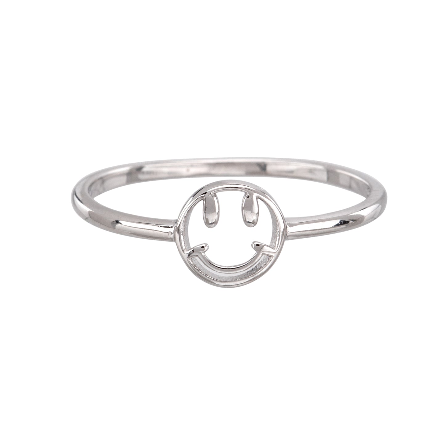 Sterling Silver Open Happy Face Ring