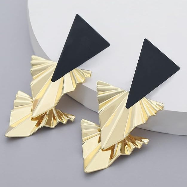 Textured Triangular Drop Earrings