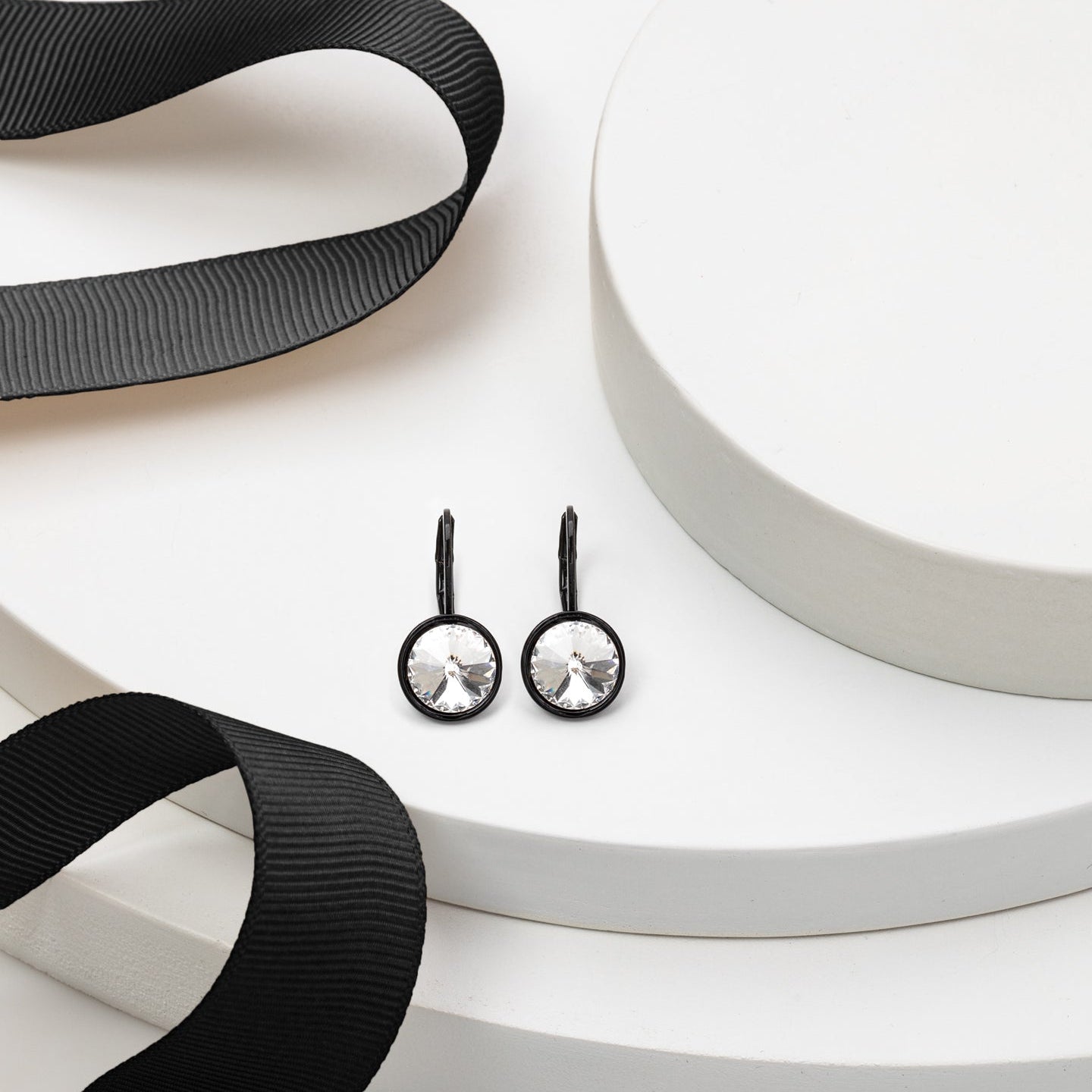 Gunmetal Rivoli Earrings