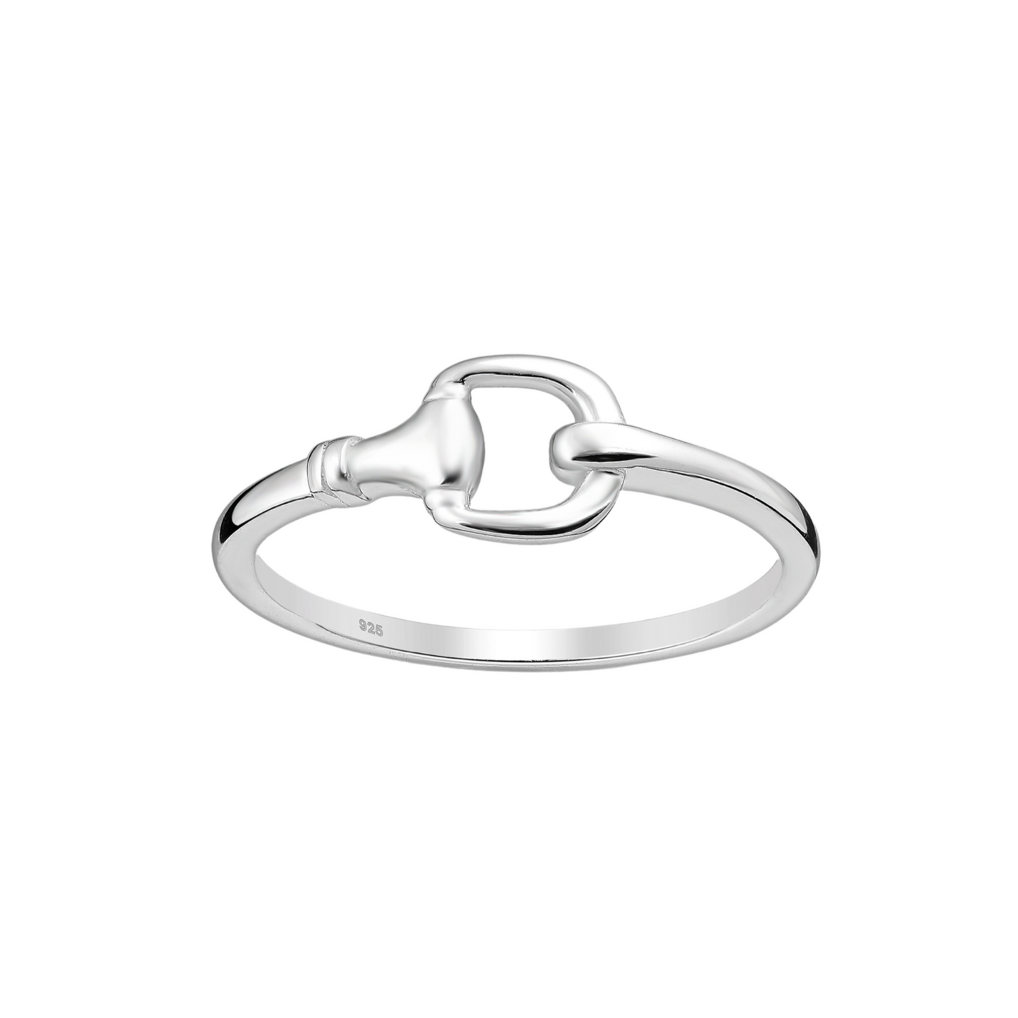 Sterling Silver rose Snaffle Ring