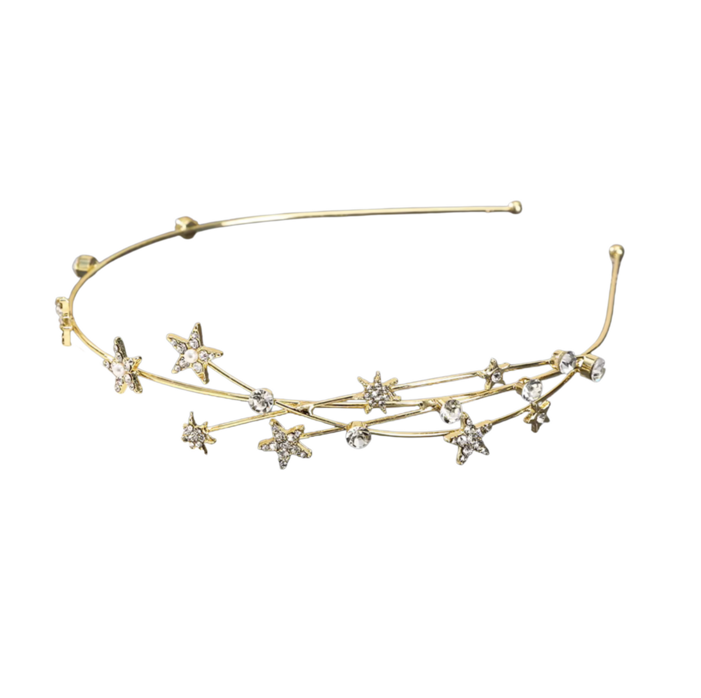 Goldtone Star And Crystal Hair Band