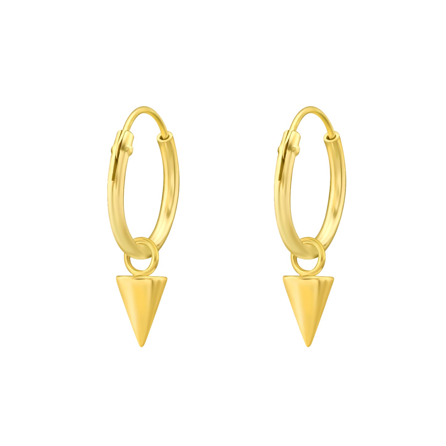 Gold Plated Sterling Silver Huggie Hoop with Spike