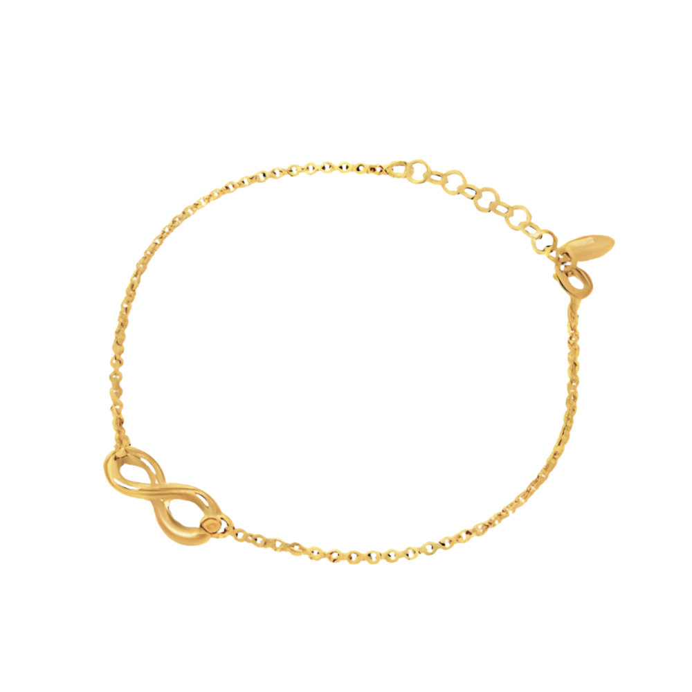 gold-plated sterling silver infinity bracelet with small infinity charm