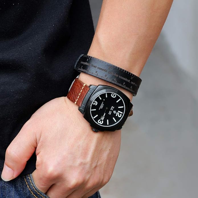 Leather Bracelet For Men - 'not Everything That Can Be Counted Counts.not Everything That Counts Can Be Counted.'