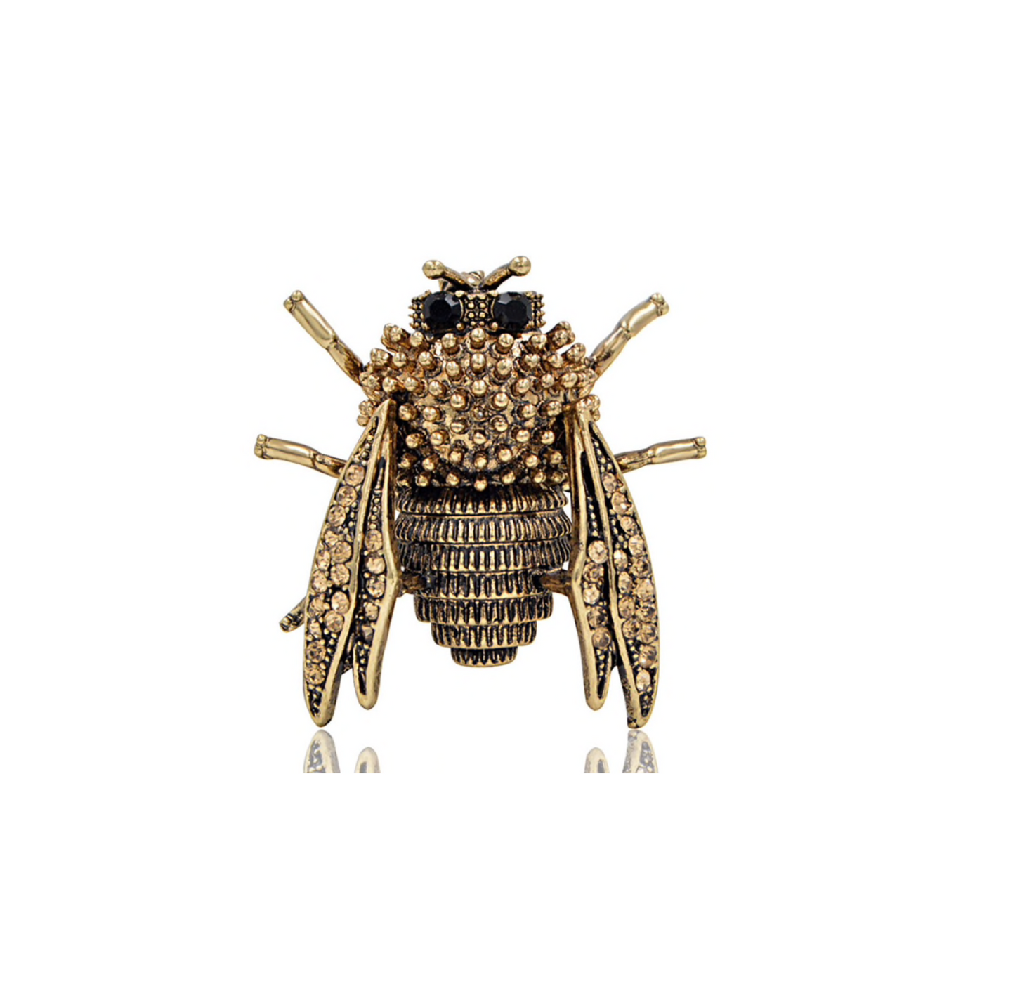 Goldtone Black Bee Brooch