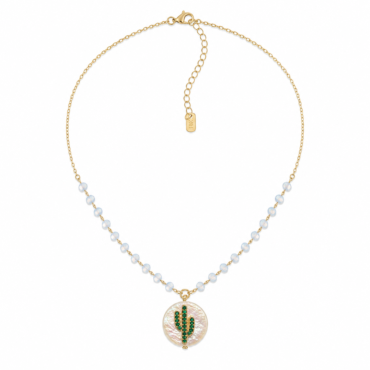 Upcycled Cactus Pearl Necklace