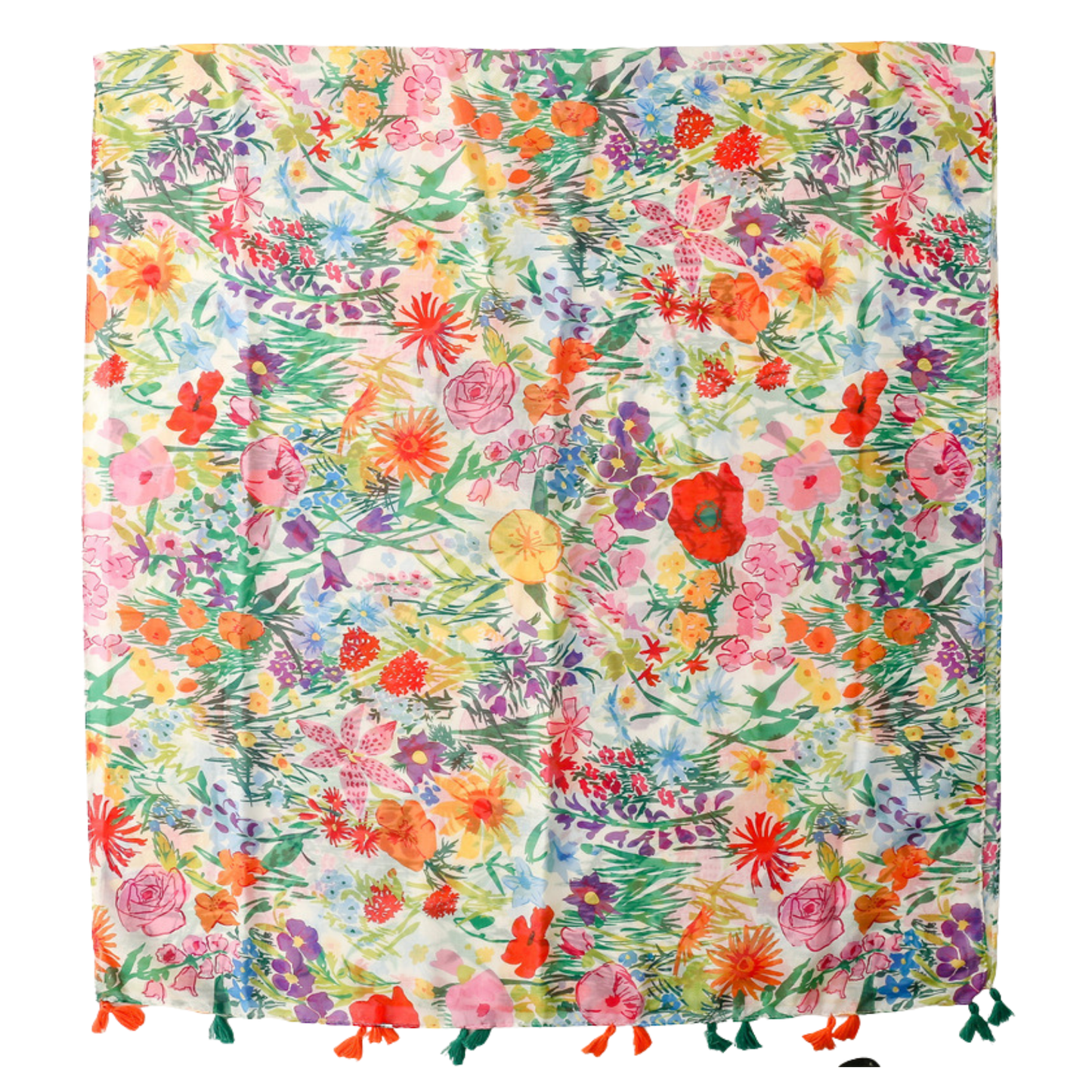 Painted Garden Tassel Scarf