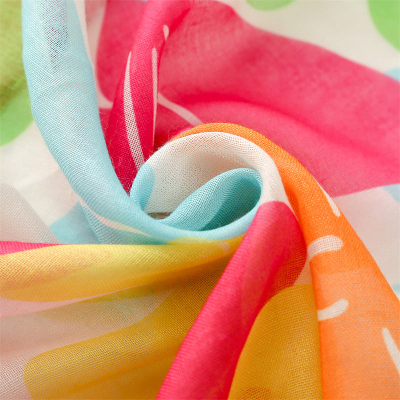 Tropical Butterfly Tassel Scarf