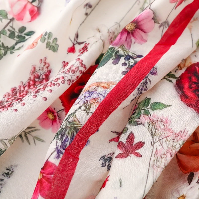 Botanical Romance Tassel Scarf