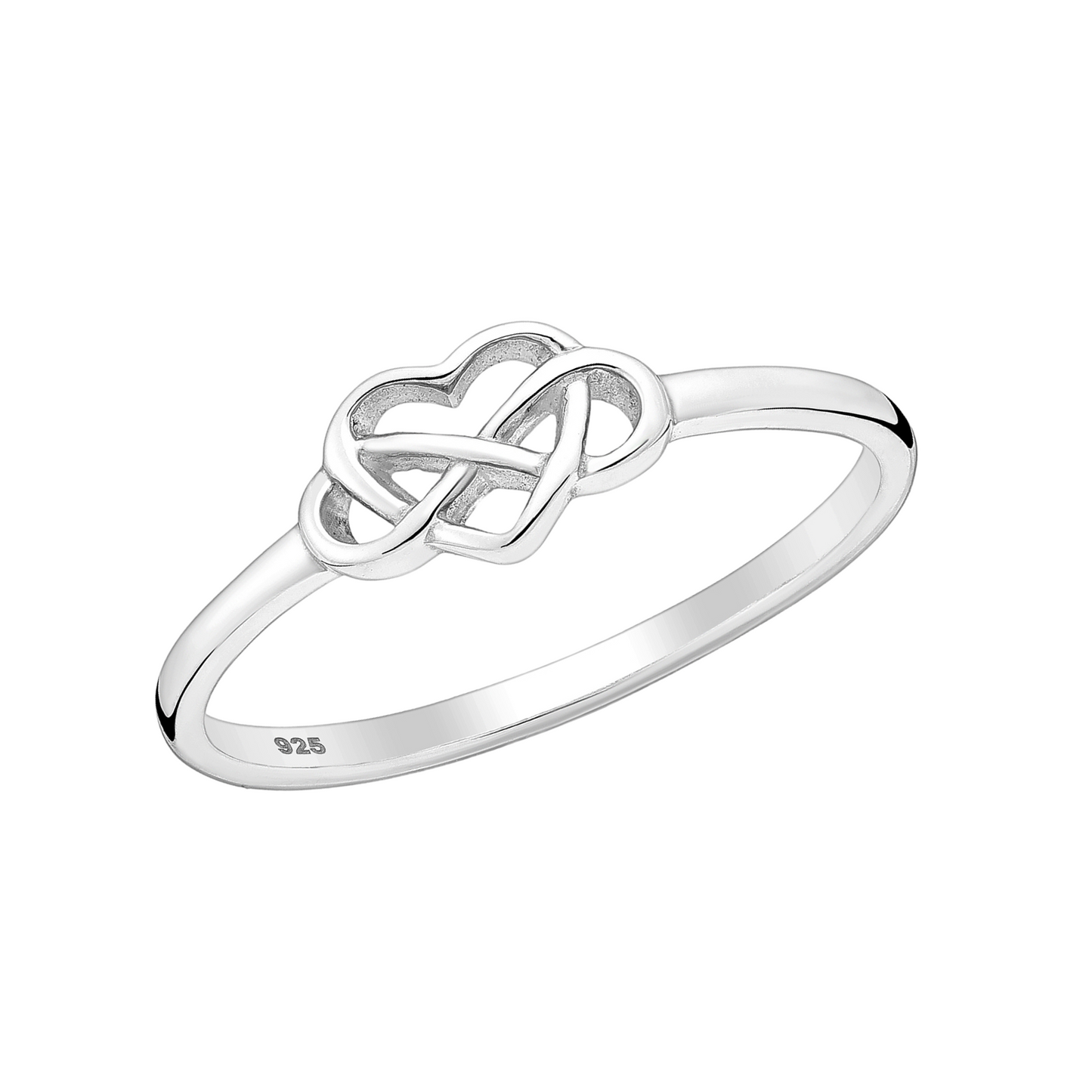 Sterling Silver Mini Infinity Open Heart Ring