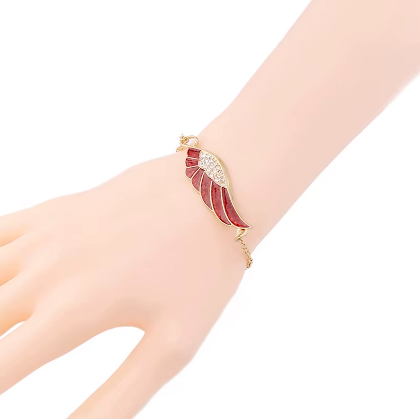 Goldtone Red Wing Bracelet