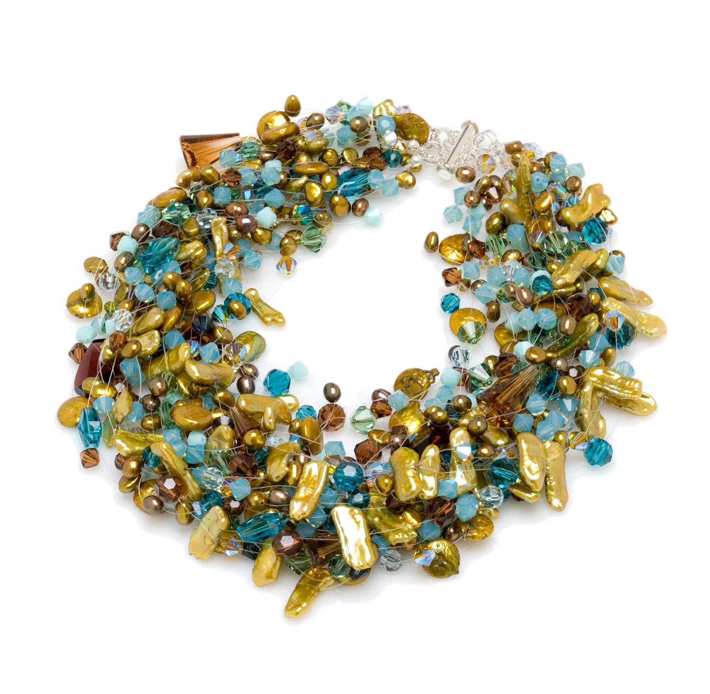 Freshwater Pearl and Swarovski Crystal Illusion Necklace