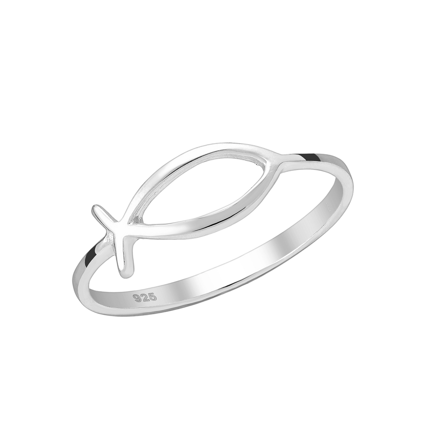 Sterling Silver Open Fish Ring