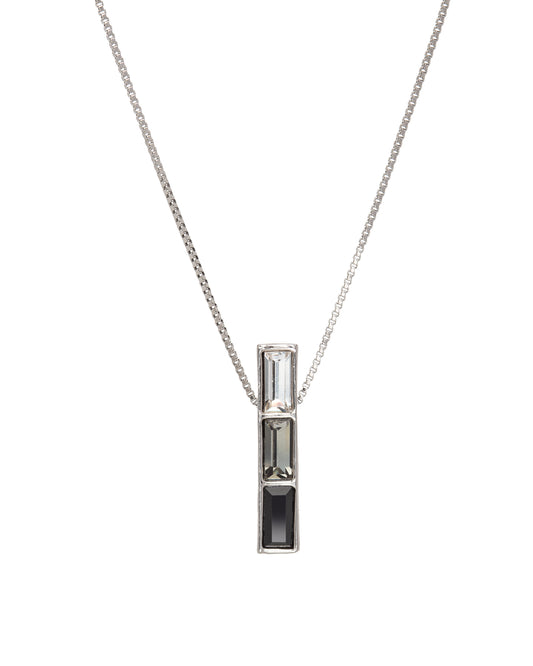 Silvernight Ombre Swarovski Crystal Bar Pendant Necklace