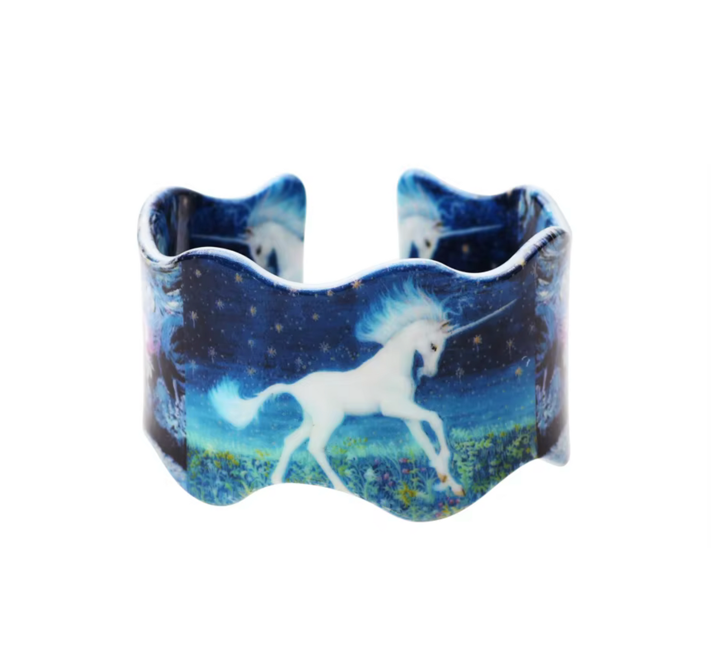 Blue Nighttime Unicorn Wave Cuff