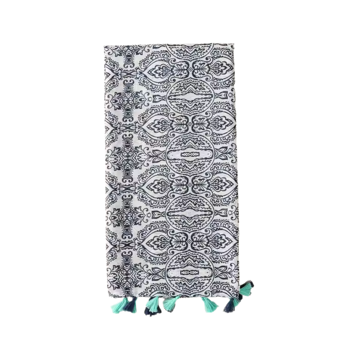 Turquoise And Blue Paisley Scarf