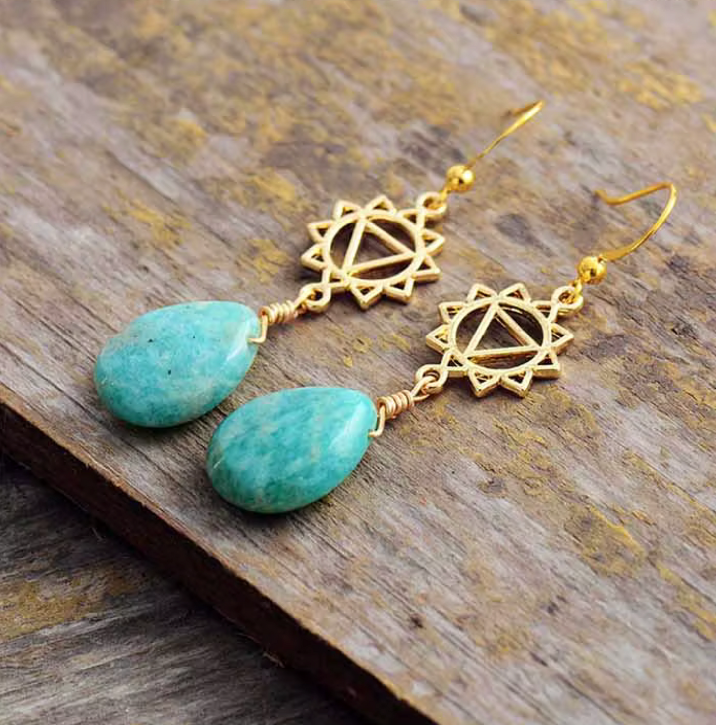 Goldtone Geometric Ammonite Drop Earrings