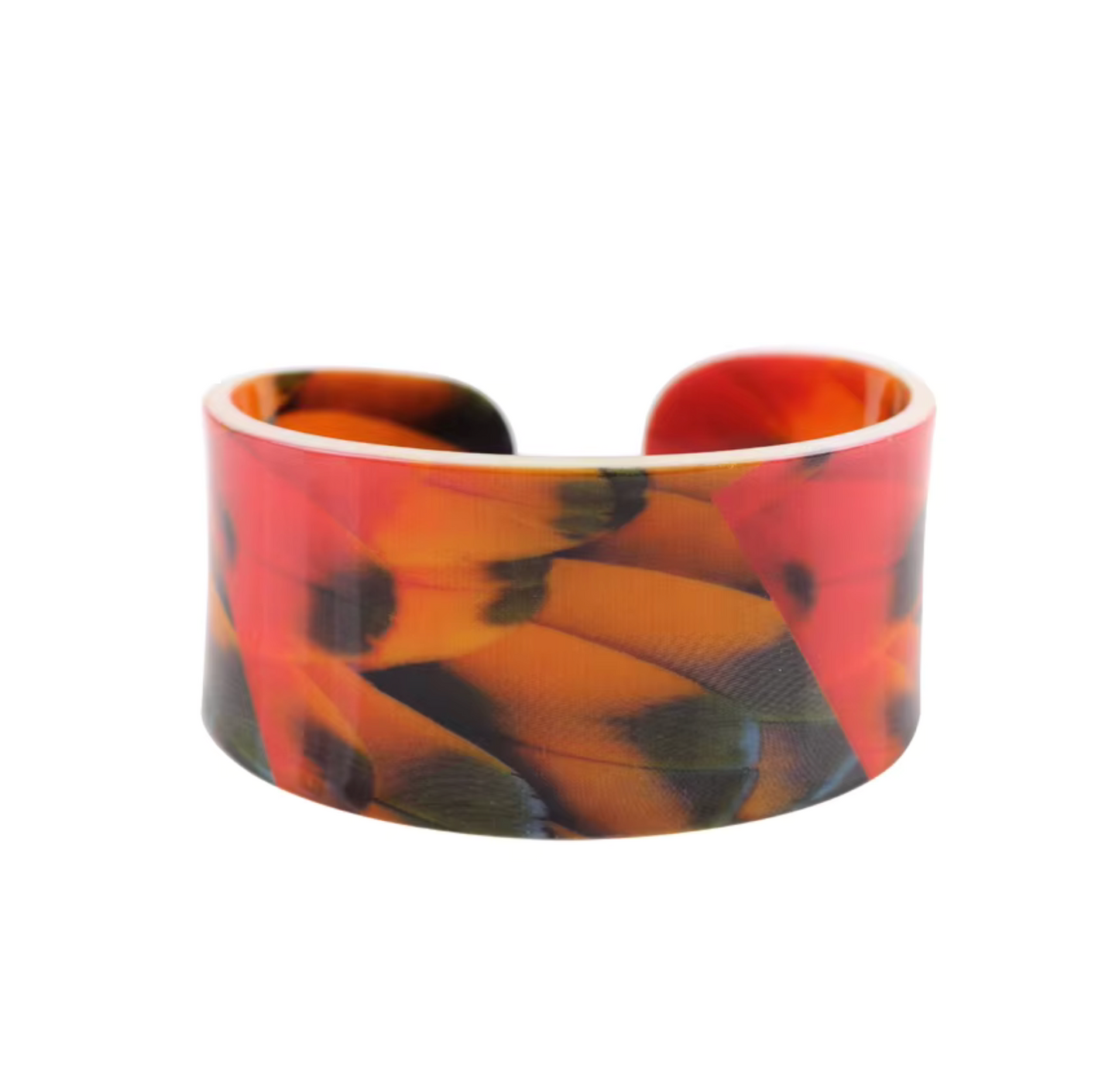 Red Yellow Feather Cuff Bracelet