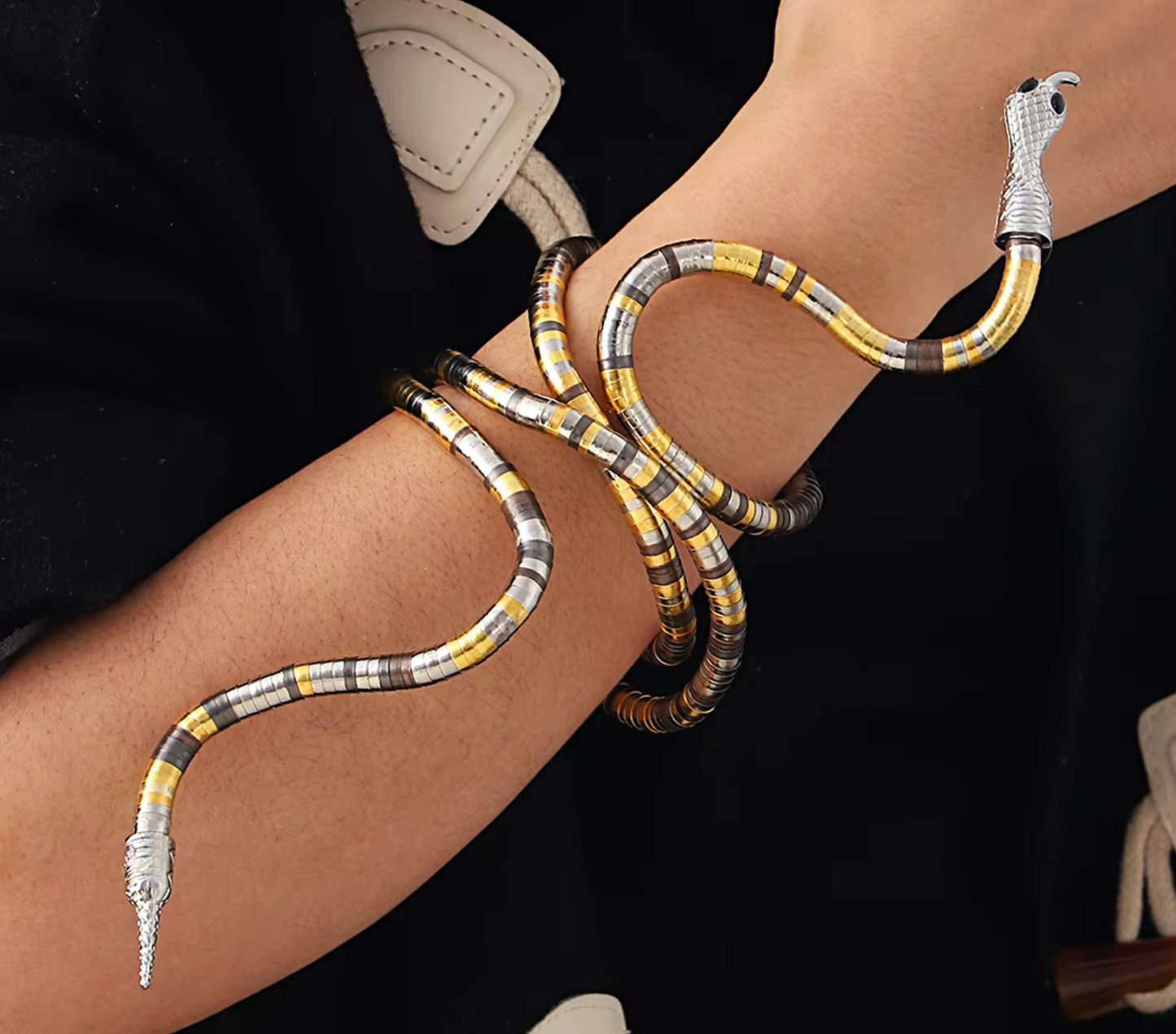 Multi Tone Snake Multi Wear Necklace And Bracelet
