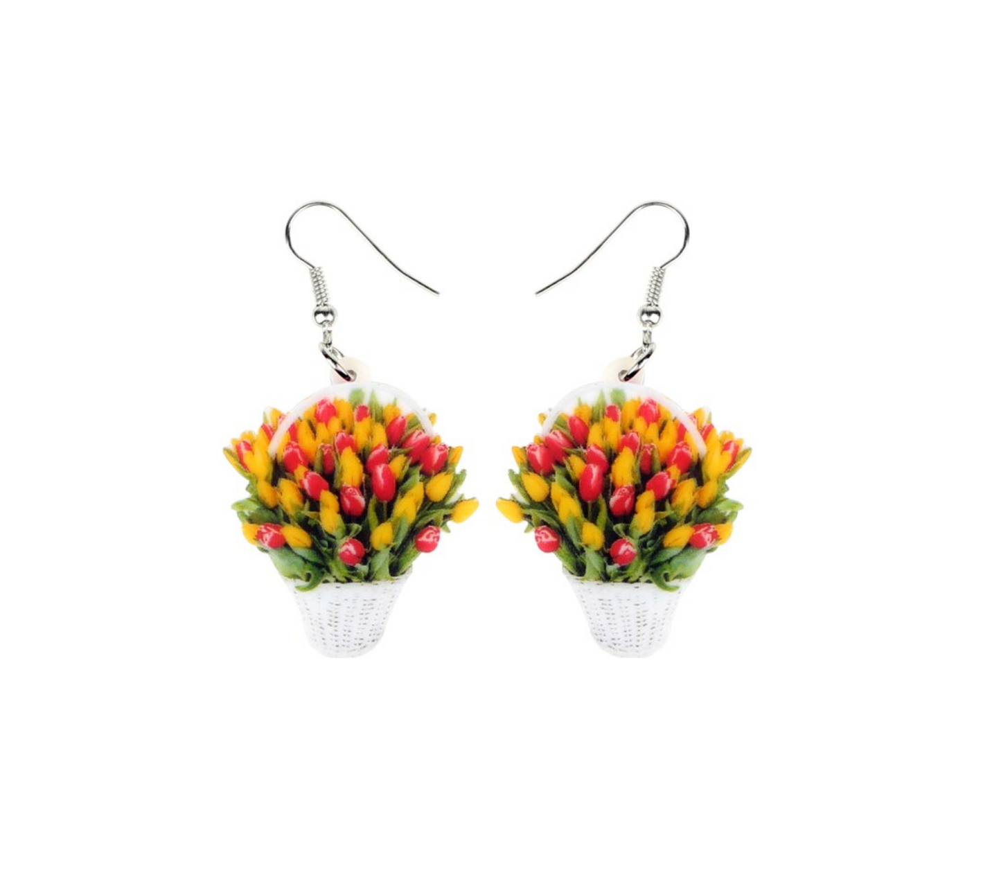 Orange & Yellow Bouquet Drop Earrings