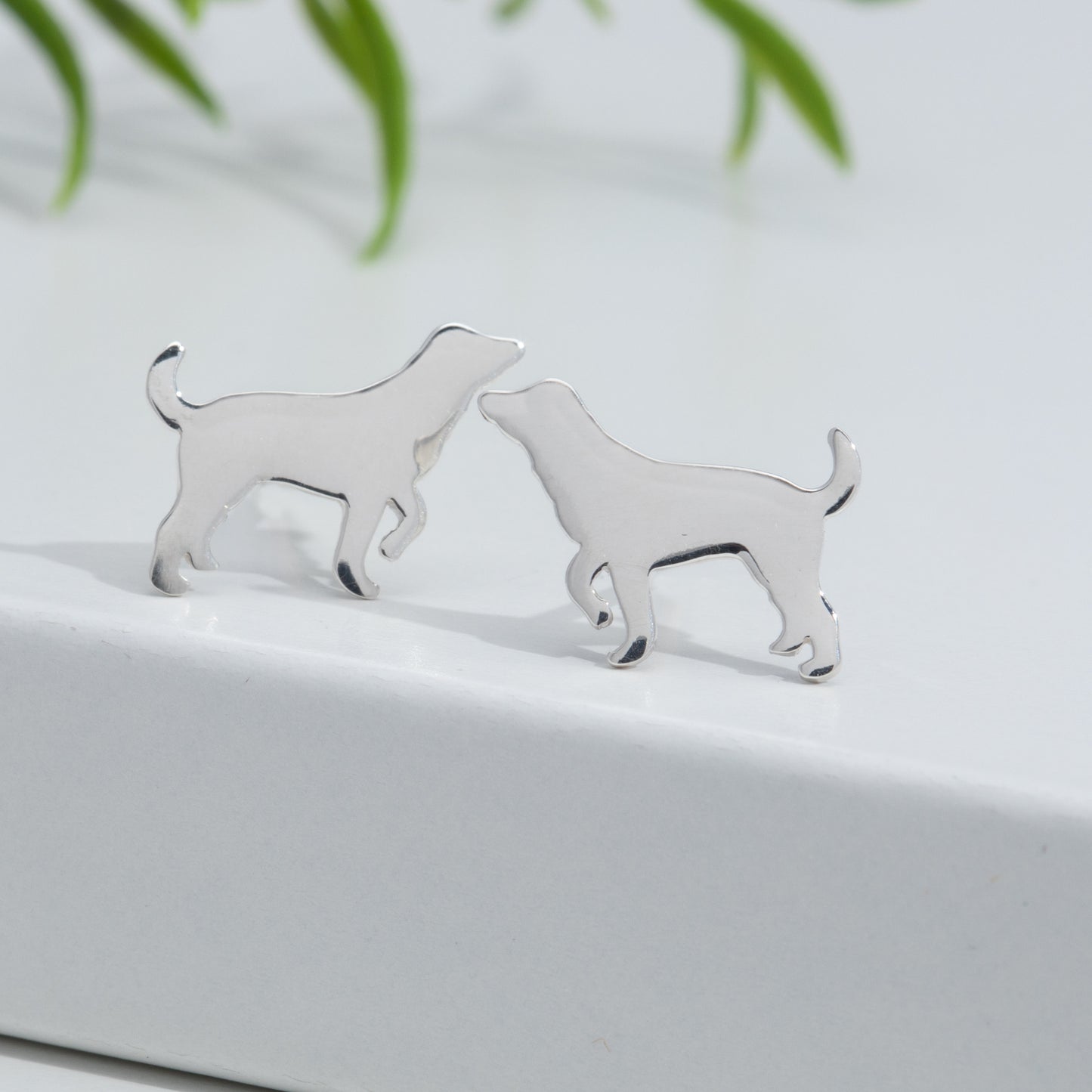 Sterling Silver Labrador Dog Stud Earrings