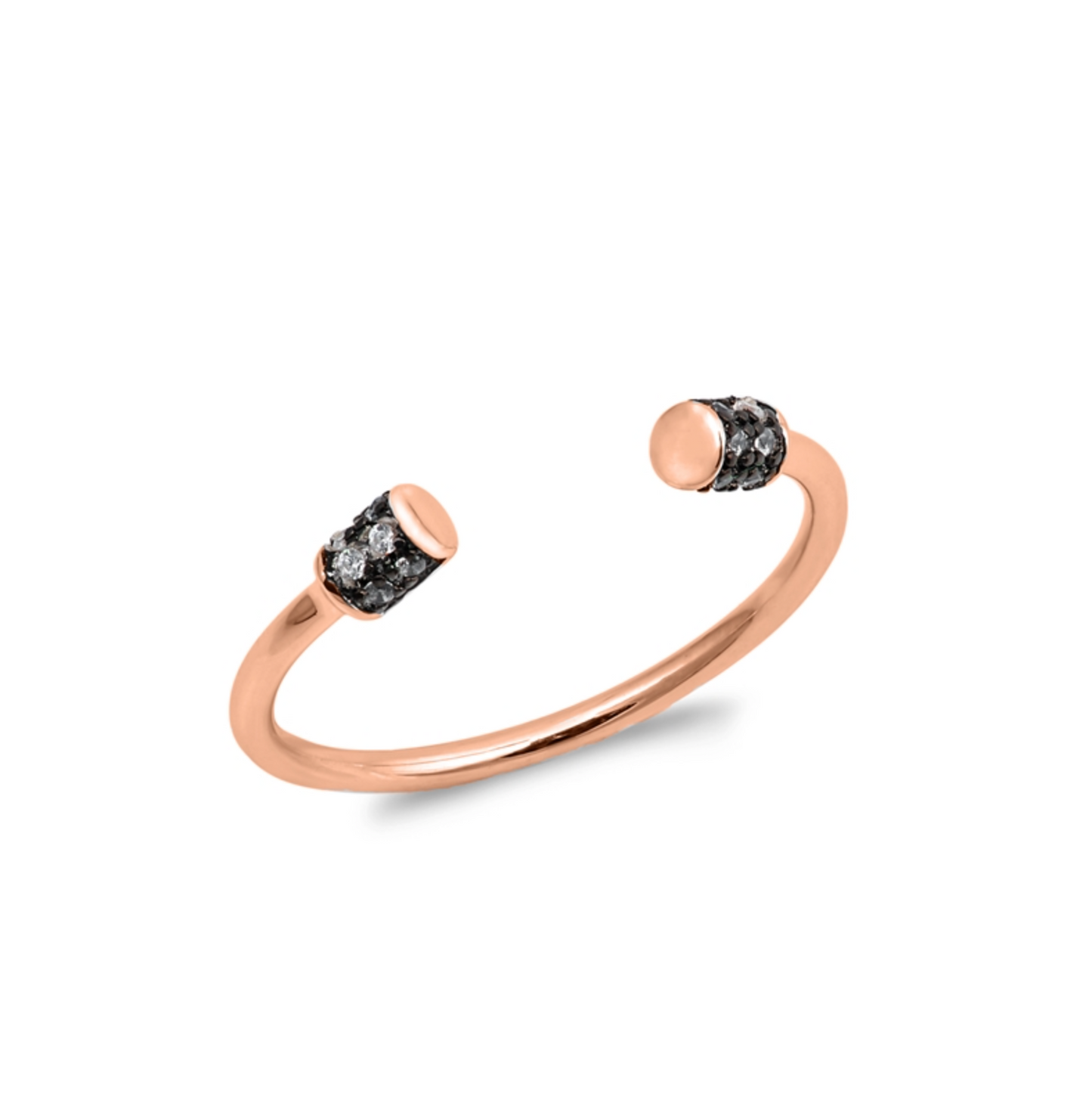 14k Rose GOld-Plated Sterling Silver & Cubic Zirconia Open Ring