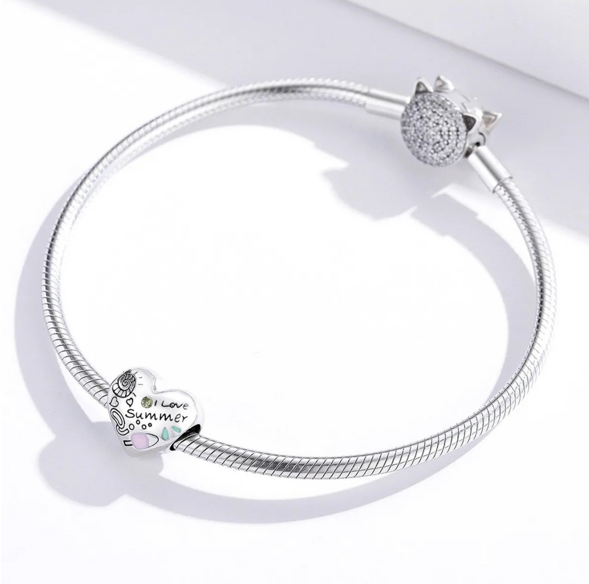 Sterling Silver “I Love Summer” Heart Charm