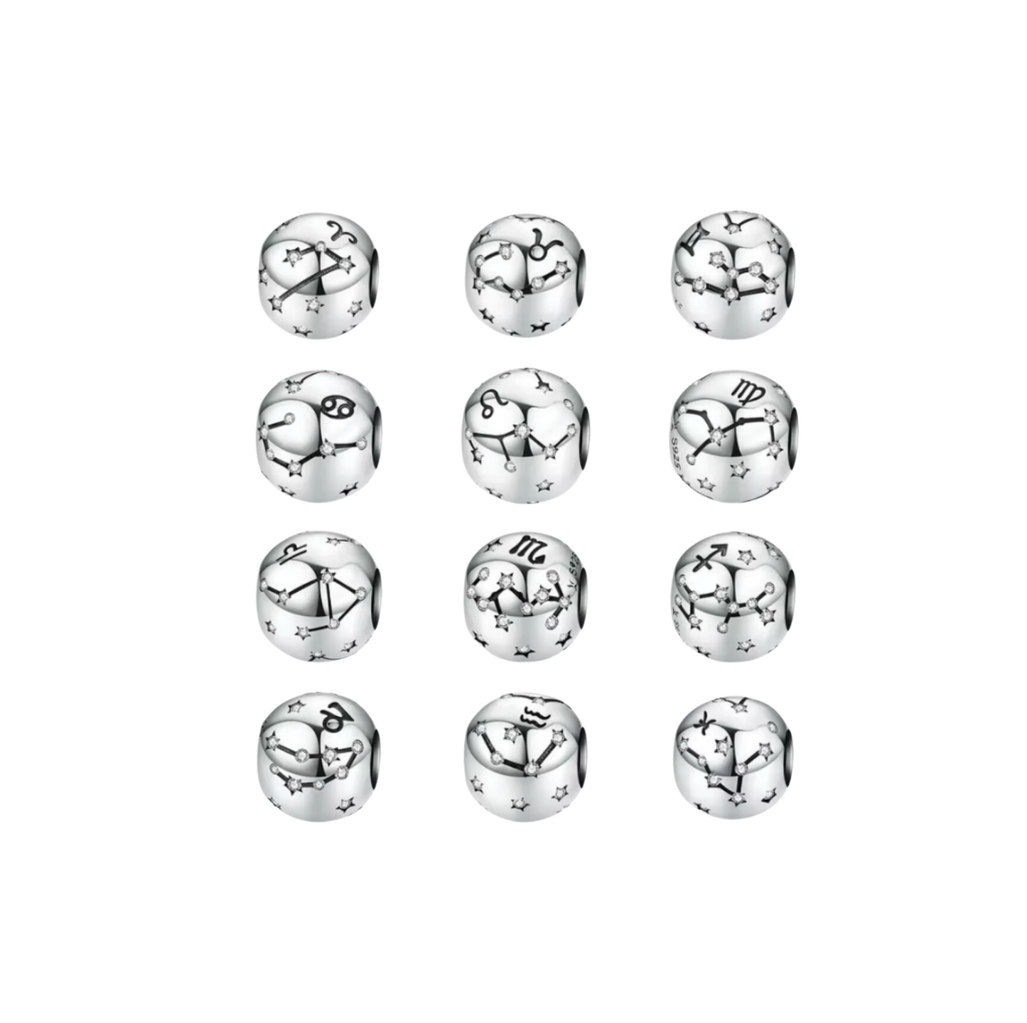 Sterling Silver & CZ Zodiac Charm