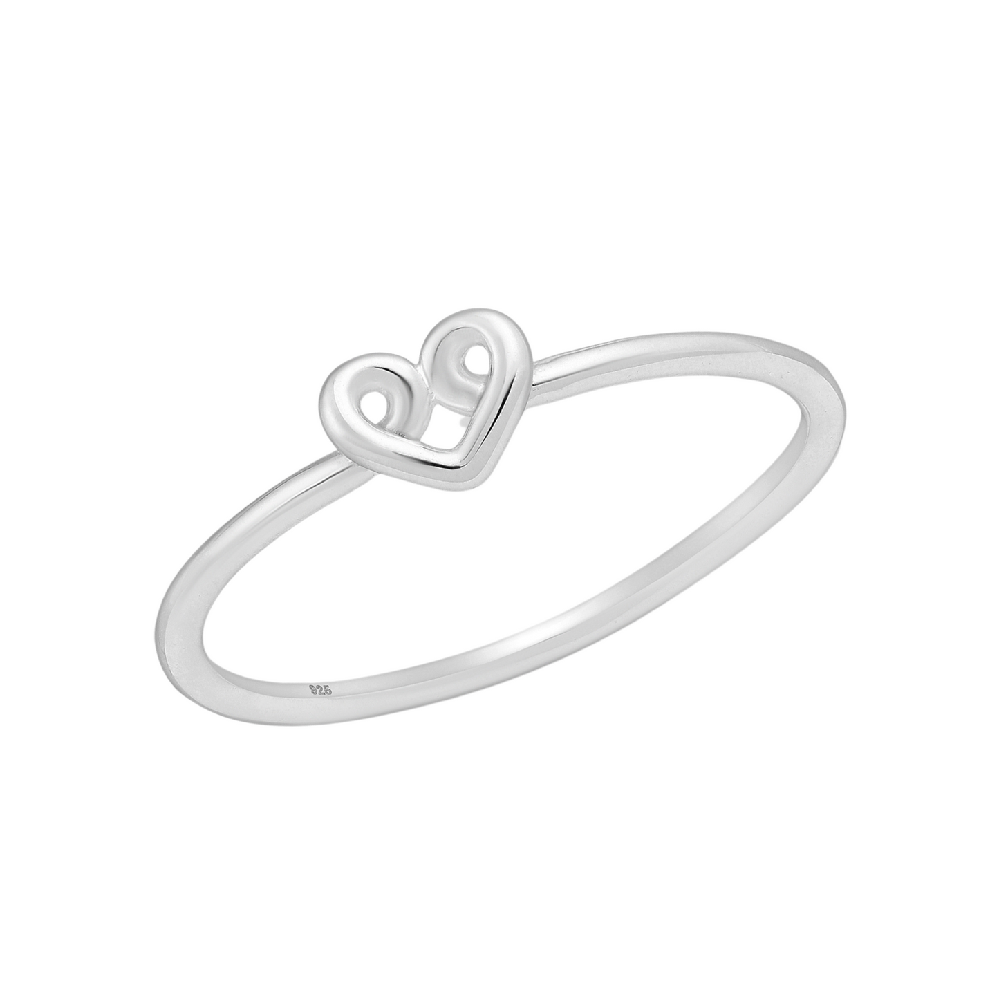 Sterling Silver Dainty Looped Heart Ring