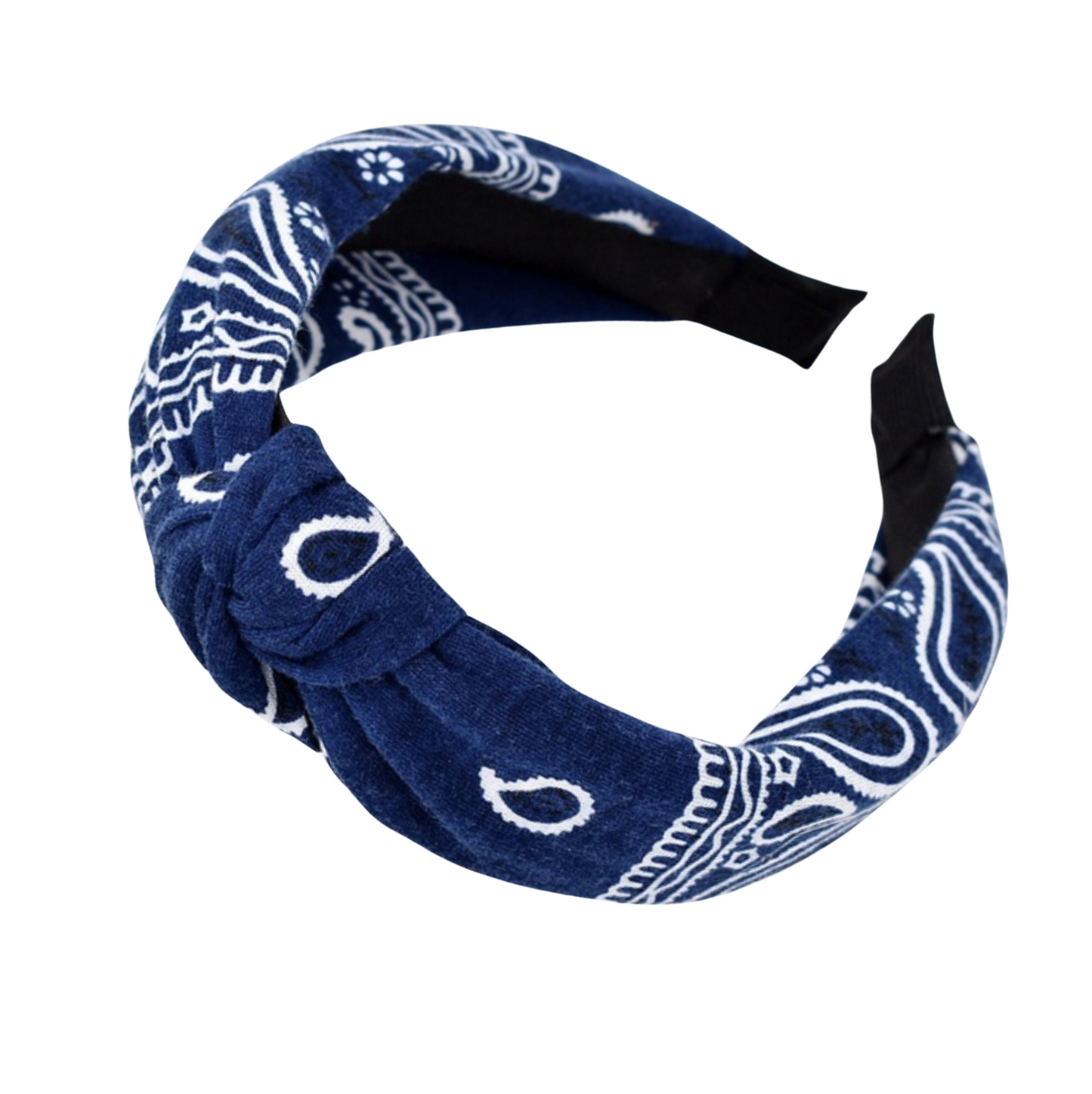 Navy Blue Bandana Twisted Headband