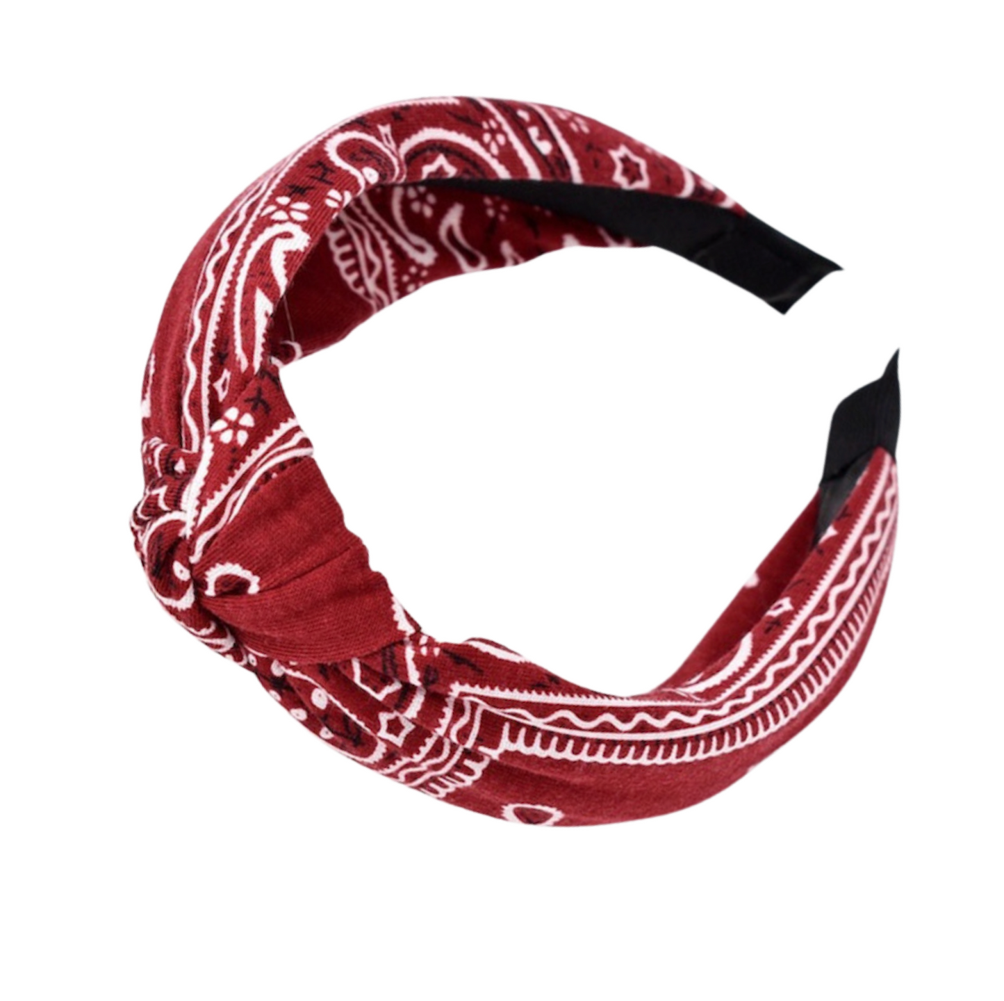 Deep Red Bandana Twisted Headband