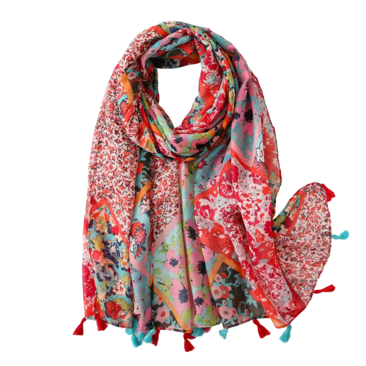 Vibrant Summer Floral Lightweight Scarf