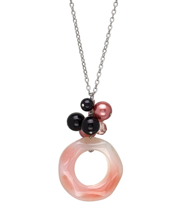 Pink Agate Statement Necklace