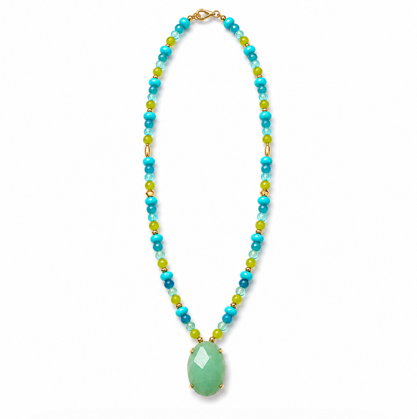 InstaGlam Upcycled Aventurine & Jade Statement Necklace – Montreal Handmade