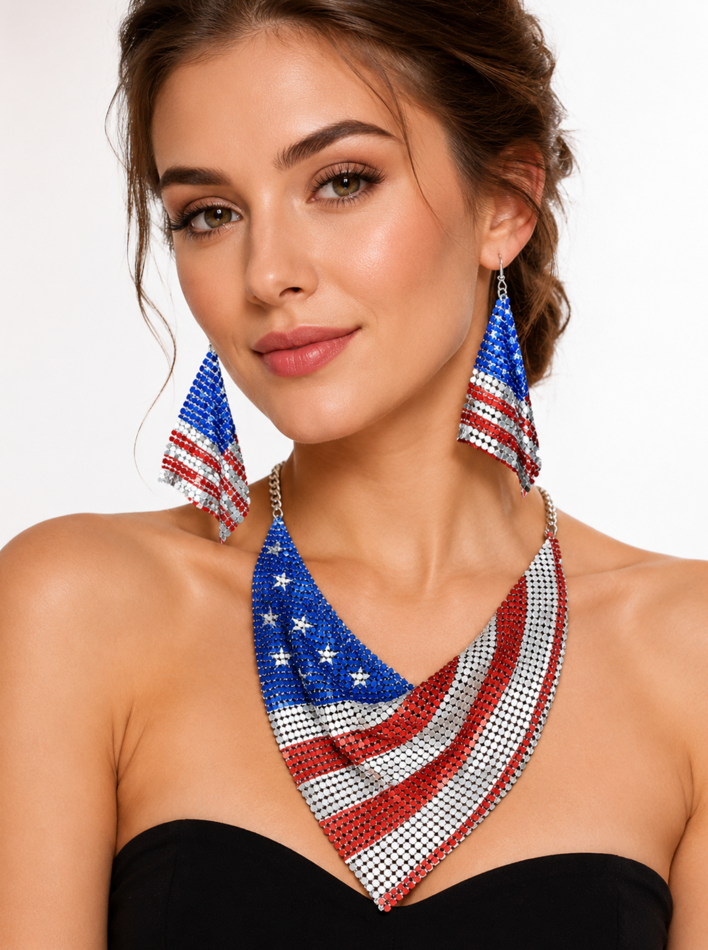 Flag Earring and Necklace set