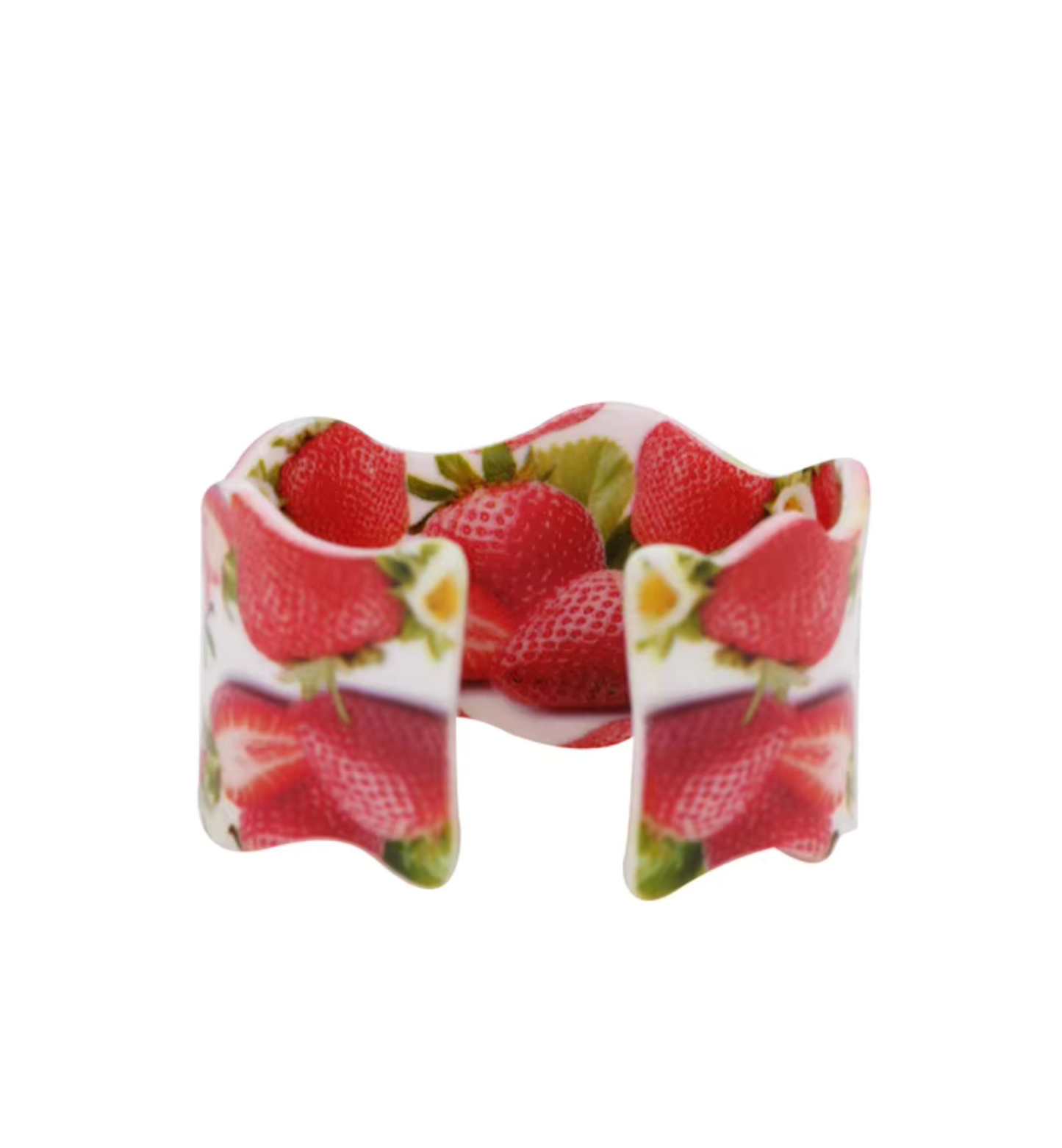 Red Strawberries Curved Bangle