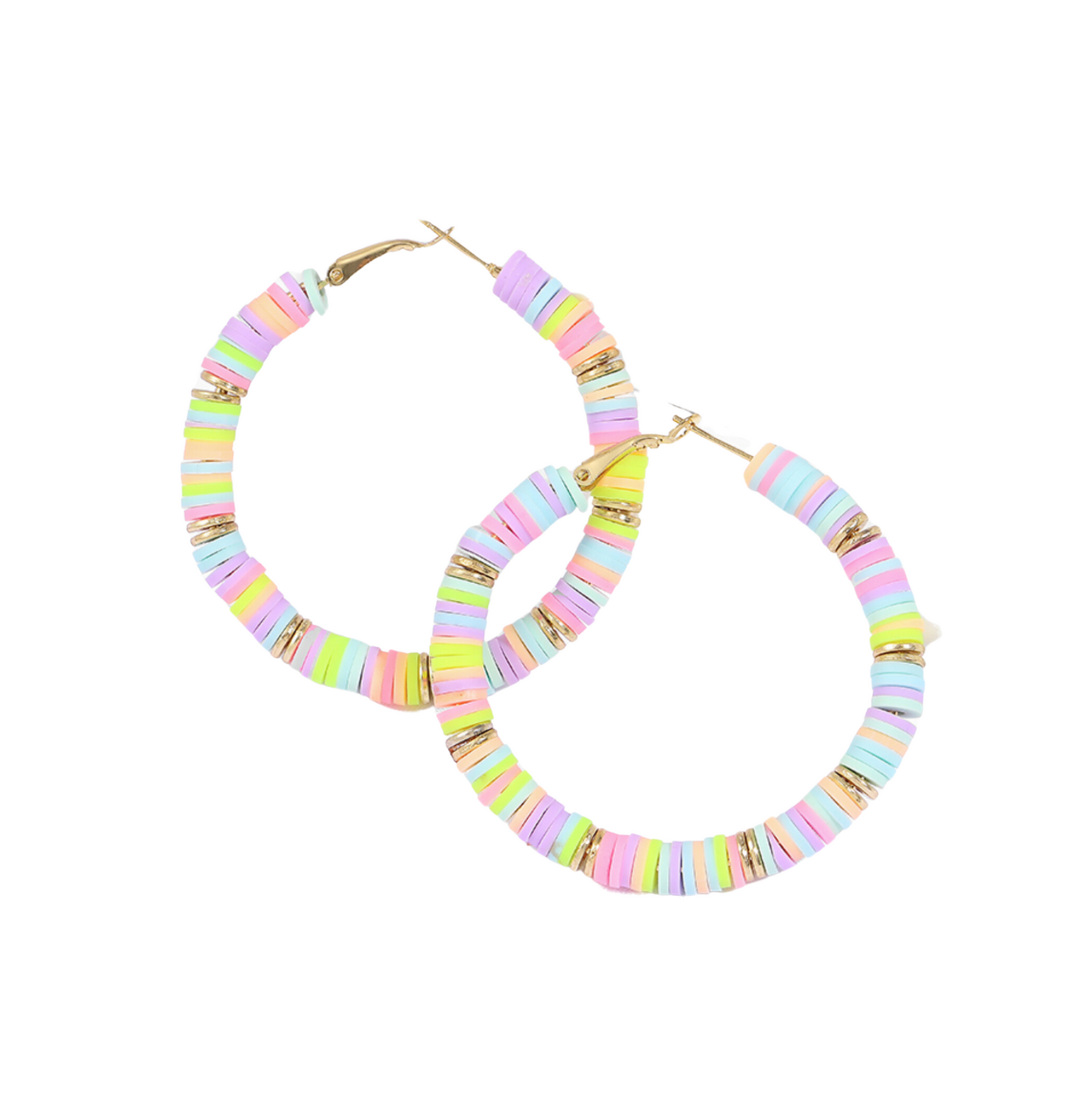 Pastel Beaded Hoop Earrings