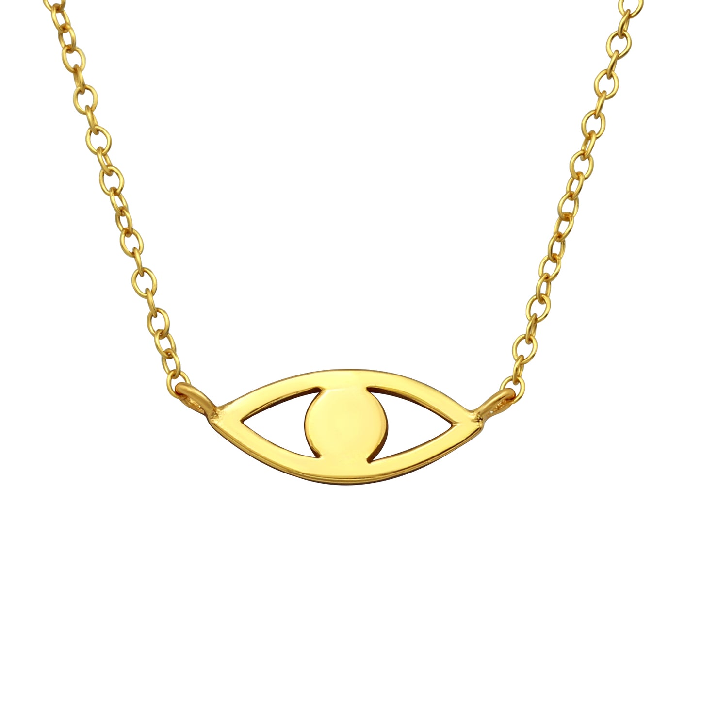 18kt Gold and Sterling Silver Eye Pendant Necklace