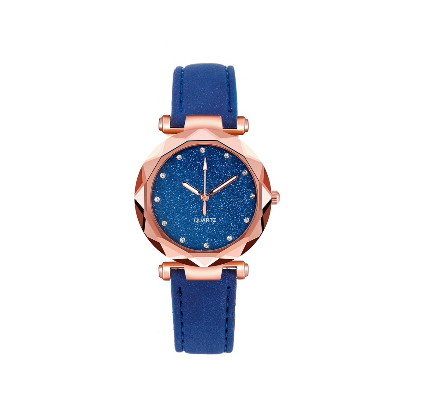 Goldtone Glitter Crystal-dial Watch
