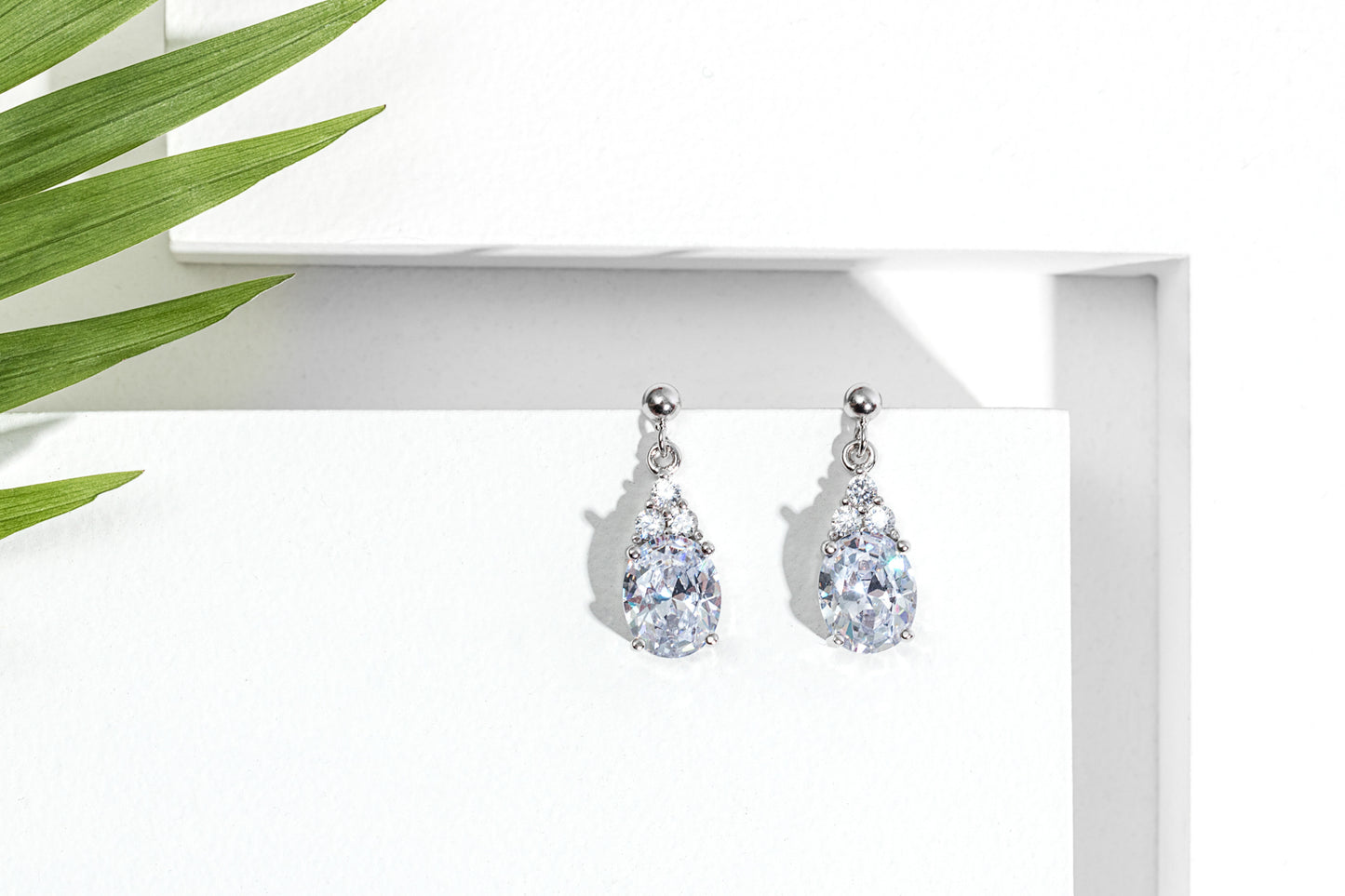 Sterling Silver & Cubic Zirconia Teardrop Earrings