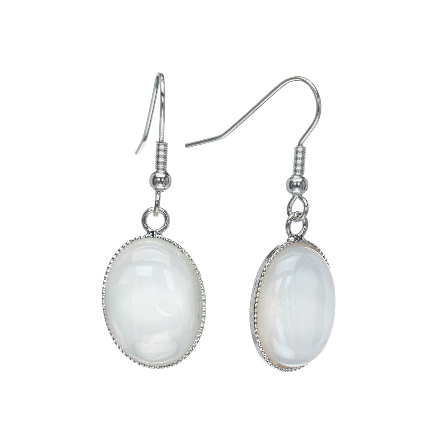 Mother Of Pearl Oval Drop Earrings